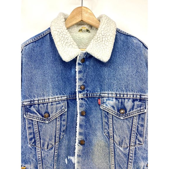 Levi's Jackets & Coats Rare Vintage Levis Sherpa Lined Denim Trucker Jacket Size Large Made